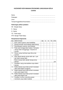 KUESIONER KENYAMANAN ERGONOMIS LINGKUNGAN KERJA