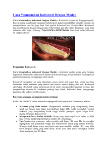 Cara Menurunkan Kolesterol Dengan Mudah