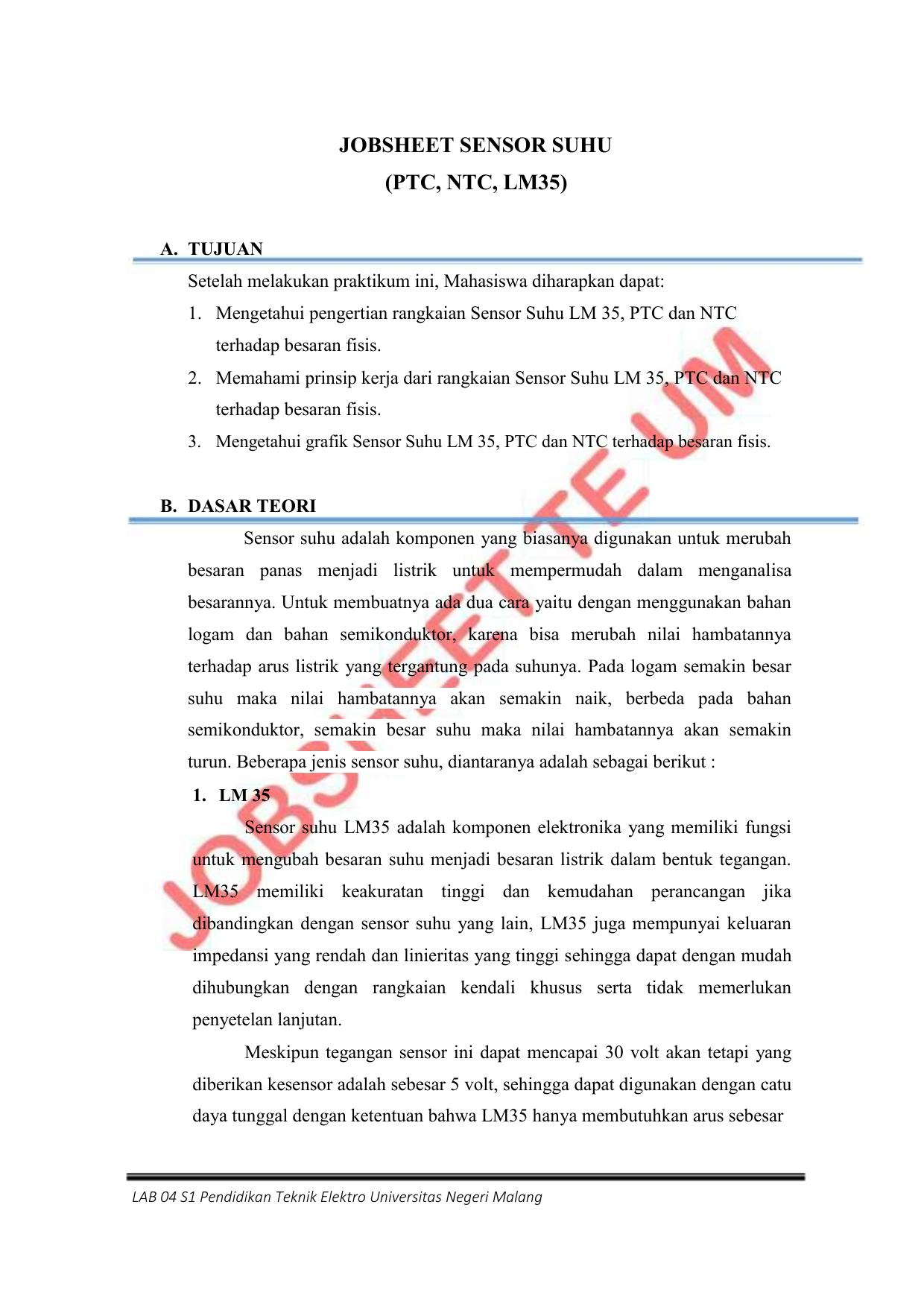 Jobsheet 3 Sensor Suhu