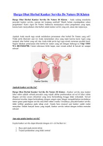 Harga Obat Herbal Kanker Serviks De Nature Di Klaten