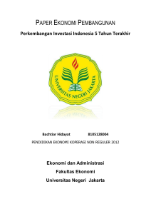 Perkembangan Investasi Indonesia Lima Ta