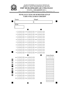 SMP Muhammadiyah Cimanggu Answer Sheet 2018/2019
