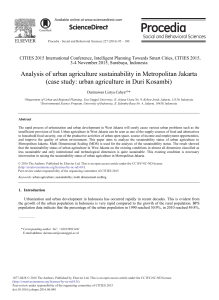 Analysis of urban agriculture sustainability in Metropolitan Jakarta