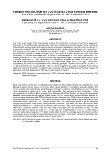 Keragaan Nilai DO BOD dan COD di Danau Bekas Tamba
