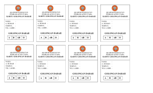 Blood Group Card Template - Akademi Kesehatan Pemkab Aceh Utara