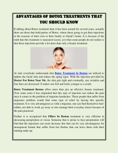 Advantages of Botox Treatments That You Should Know