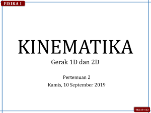 Fisika I Geologi - 02 Kinematika 1D dan 2D