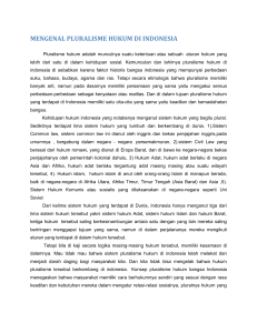 MENGENAL PLURALISME HUKUM DI INDONESIA