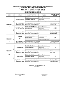 jadwal ke stasi oktoeber