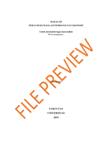 Peran hukum dalam pembangunan ekonomi