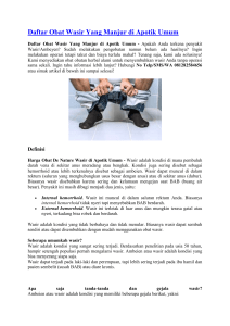 Daftar Obat Wasir Yang Manjur di Apotik Umum