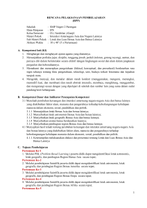 RPP No.001 K-13 IPS-IX  Letak dan  Luas Benua Asia dan Benua Lainnya