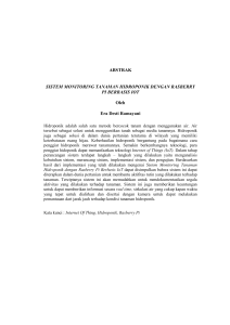 Sistem Monitoring Hidroponik dengan Raspberry Pi Berbasis IoT