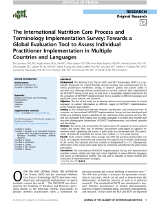 The International Nutrition Care Process and Terminology Implementation Survey Towards a Global Evaluation Tool to Assess Individual Practitioner