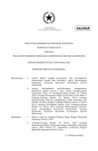 PP Nomor 24 Tahun 2018 ttg OSS & Lampiran