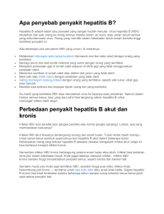 Apa penyebab penyakit hepatitis B