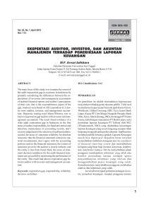 Audit Expectation Gap: Persepsi Auditor, Investor, dan Manajemen