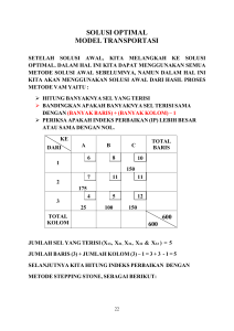 Model Transportasi Riset Operasi Bisnis