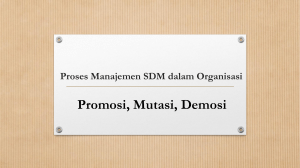 SDM, Promosi, Mutasi, Demosi