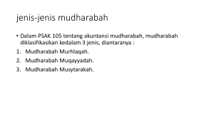 jenis-jenis mudharabah