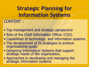 STRATEGIC PLANNING FOR INFORMATION SYSTEM