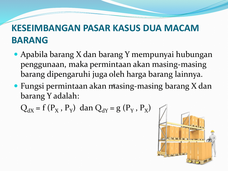 Contoh Soal Keseimbangan Pasar Kasus Dua Macam Barang