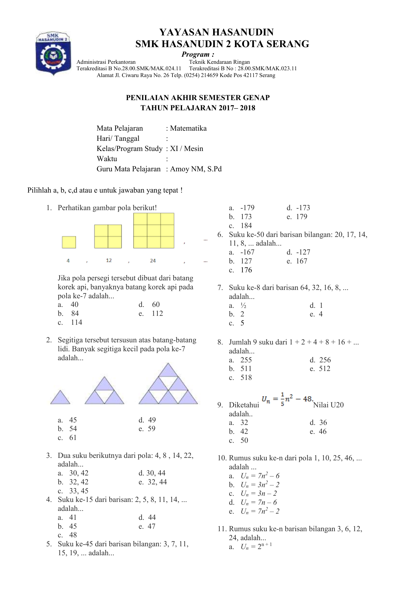 Soal Dan Pembahasan Barisan Geometri Kls 11