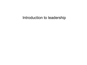 introduction to clinical leadership