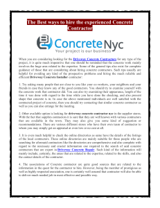 The Best ways to hire the experienced Concrete Contractor