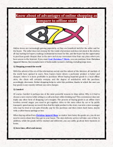 Know about of advantages of online shopping as compare to offline store