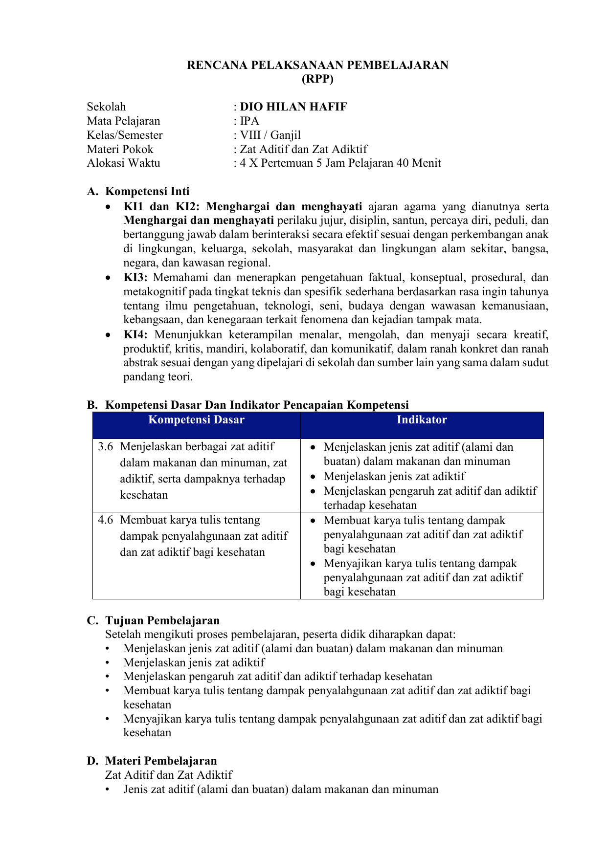 Contoh Laporan Zat Aditif Dan Adiktif Nusagates