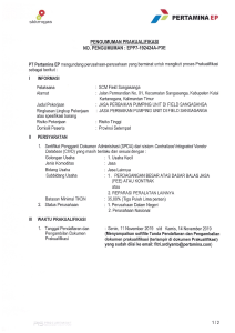 1. Jasa Perbaikan Pumping Unit Field SANGASANGA ((Registration 11 - 15 November 2019 (08.00 -15.00))
