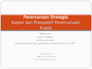 Perencanaan Strategis Dalam perspektif perencanaan publik - Jerome L. Kaufman And Harvey M. Jacobs