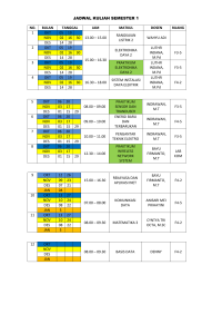 JADWAL KULIAH SEMESTER 1A