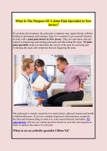 What Is The Purpose Of A Joint Pain Specialist in New Jersey