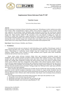 Implementasi Sistem Informasi Pada PT SIP