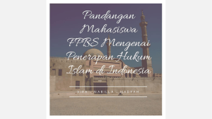 Pandangan Mahasiswa FPBS tentang Hukum Islam di Indonesia