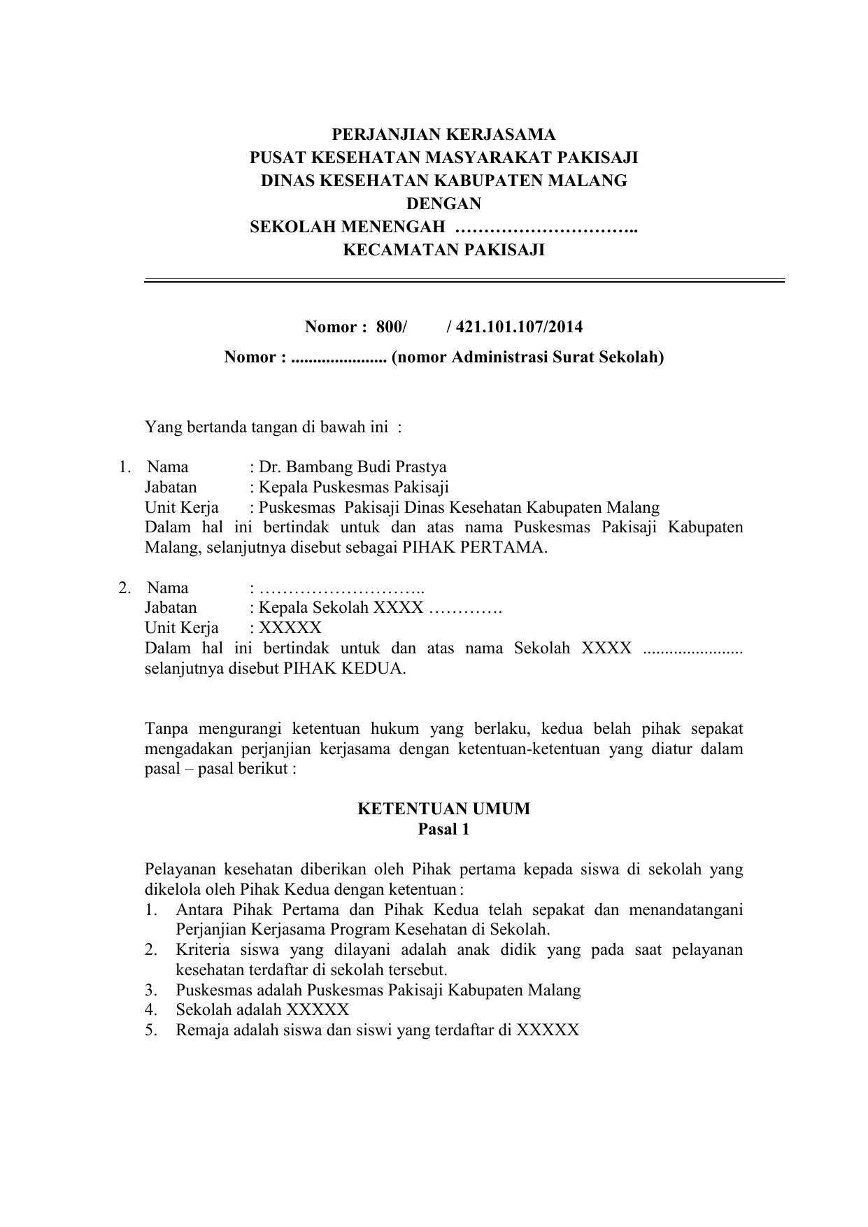 Contoh Surat Kerjasama Antara Sekolah Malaysia