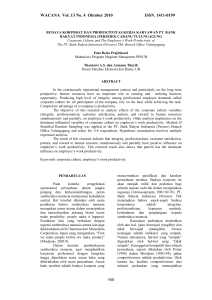 Budaya Korporat dan Produktivitas Kerja di Bank Rakyat Indonesia Tulungagung