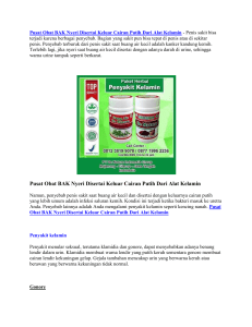 Pusat Obat BAK Nyeri Disertai Keluar Cairan Putih Dari Alat Kelamin