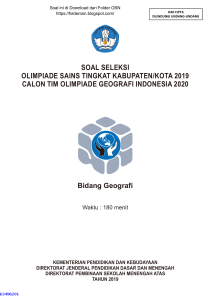 8. Soal OSK Geografi SMA 2019