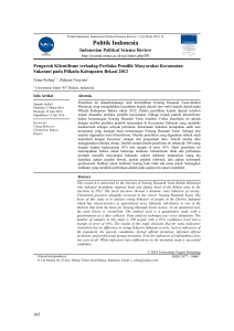 Pengaruh Klientelisme terhadap Perilaku Pemilih di Pilkada Bekasi 2012