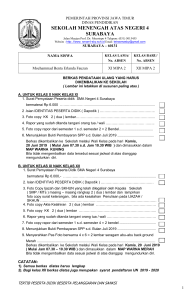 Formulir Pendaftaran Ulang Siswa SMA Negeri 4 Surabaya 2019