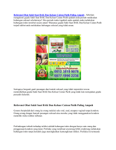 Referensi Obat Sakit Saat BAK Dan Keluar Cairan Putih Paling Ampuh