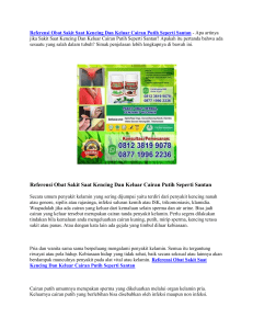 Referensi Obat Sakit Saat Kencing Dan Keluar Cairan Putih Seperti Santan