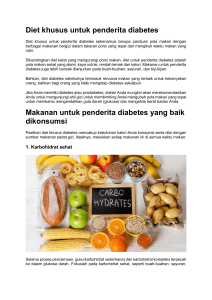 Diet khusus untuk penderita diabetes