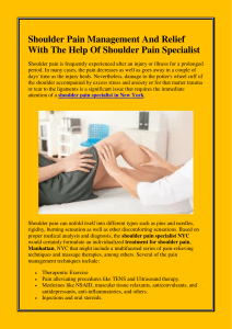 Shoulder Pain Management And Relief With The Help Of Shoulder Pain Specialist 