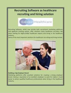 Recruiting Software as healthcare recruiting and hiring solution