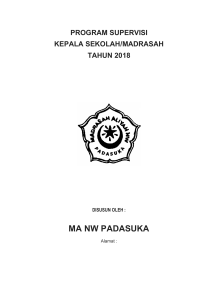 PROGRAM SUPERVISI KEPALA SEKOLAH-MADRASAH SMA-MA 2018-2019