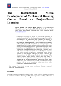 Journal - 2020 - Syahril, Nabawi, R A. and Febri - The Instructional Medai Development of mechanical engineering course based on project based learning
